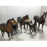 A collection of Beswick and Doulton Bay horse pony