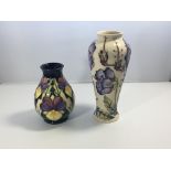 Two modern Moorcroft vases decorated in Meadow Cra