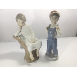 Two Lladro figures of children. Height 22cm no dam