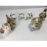 A collection of Royal Crown Derby porcelain orname