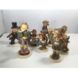 A collection of Goebel Hummel figures (9) no damag