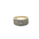 A 9ct gold diamond cluster ring, approx 1ct, appro