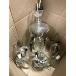 A cut glass chandelier - NO RESERVE