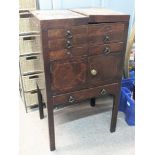 A George III mahogany wash stand the with a hinged