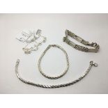 Four silver bracelets including new examples.