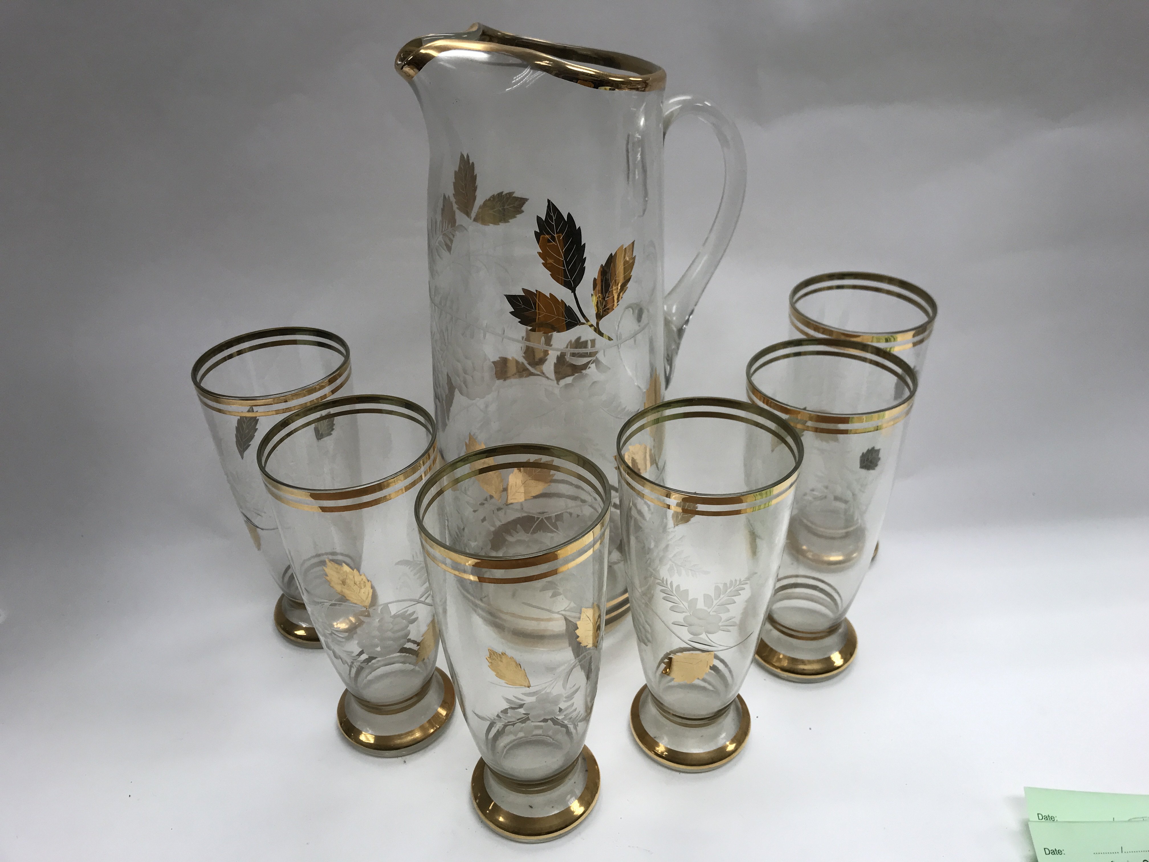 A 1950s glass lemonade set plus a collection of as