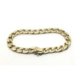 A heavy 9ct gold slab sided bracelet, approx 36g.