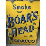 Vintage "Boars Head" tobacco enamel sign