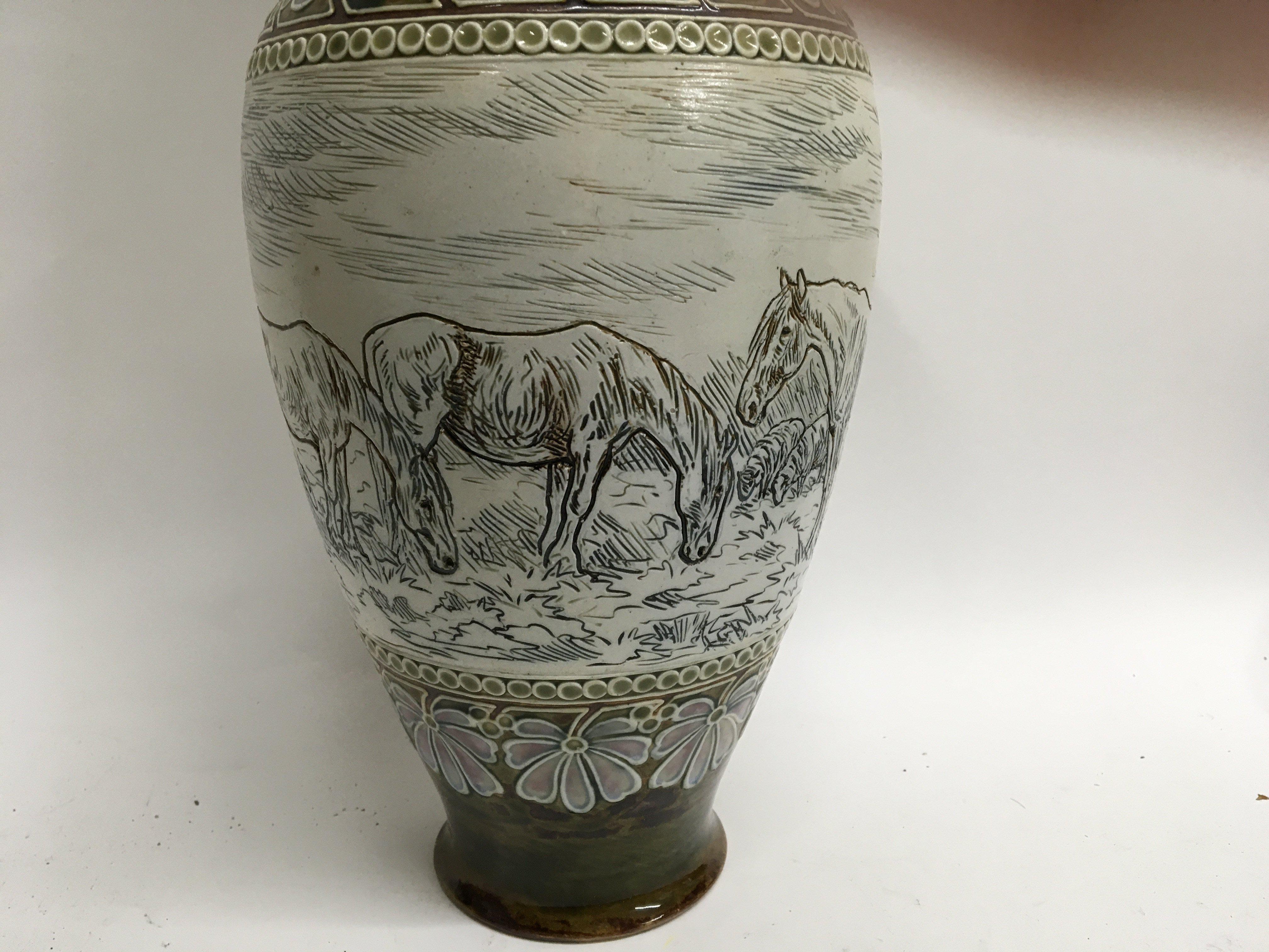 A Royal Doulton Hannah Barlow vase decorated with - Image 3 of 7