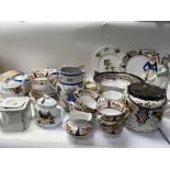 A large collection of ceramics including a Tuscan