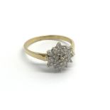 An 18carat gold ring set with a pattern of brillia