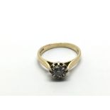 A gold solitaire diamond ring, approx .20ct, appro