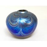 A modern design iridescent art glass vase. With a