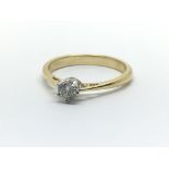 An 18ct yellow gold and diamond solitaire ring, ap