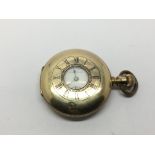 A gold plated half hunter pocket watch, Lever Brot