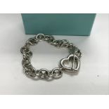 A boxed Tiffany & Co. sterling silver open heart a