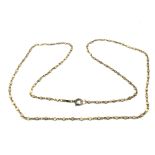 An 18k gold small round link necklace, approx 10g.