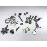 A collection of sterling silver jewellery