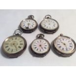 4 .935 silver Ladies fob watches plus 1 .800 silve