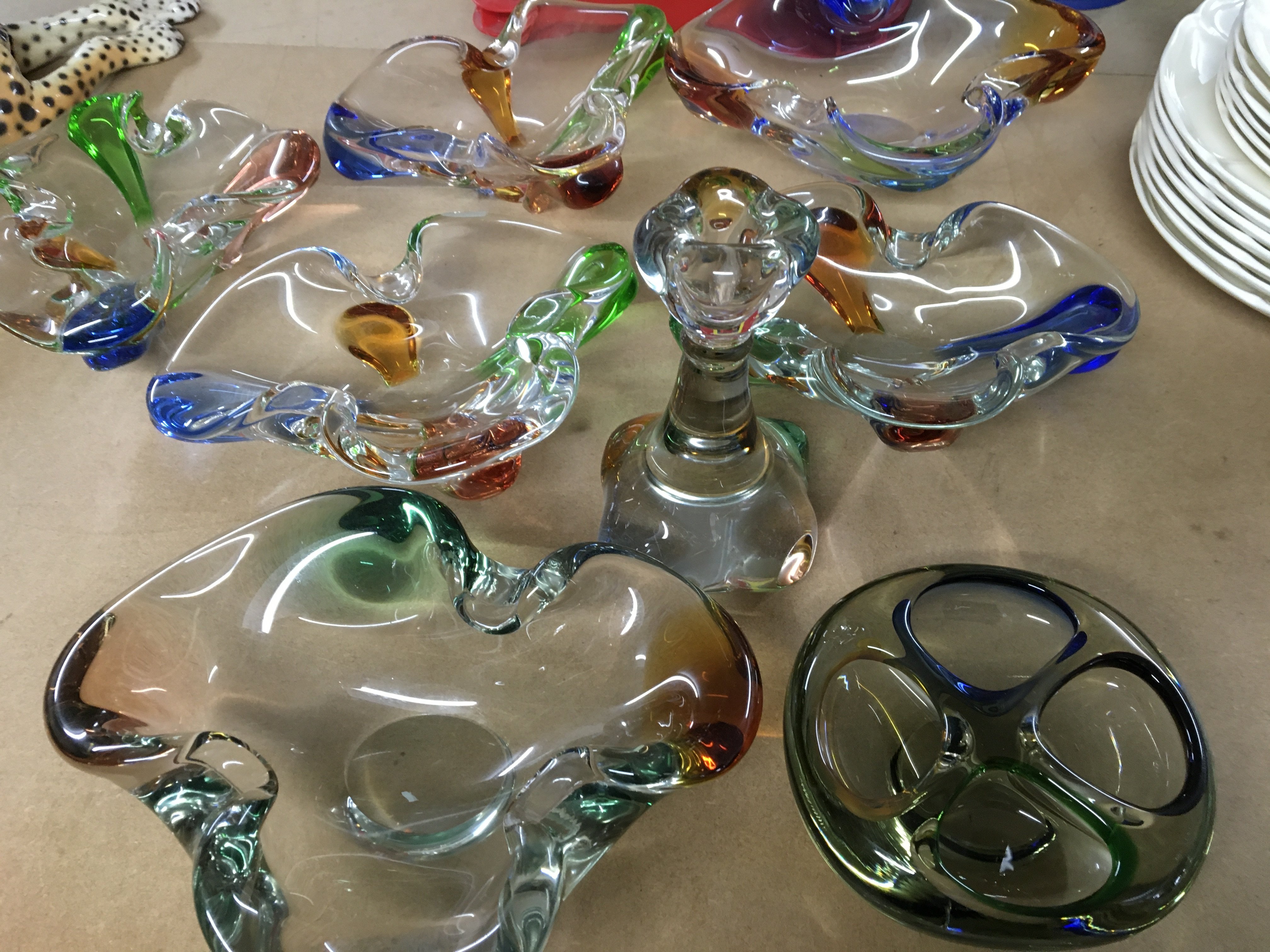 A collection of Munro glass Dishes .