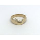 A heavy 18ct gold and diamond ring, (L.5), approx