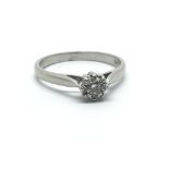 A platinum and diamond ring, the single stone appr