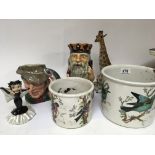A collection of ceramics including Portmeirion jar
