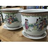 A collection of Chinese export porcelain jardinier