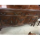 A mahogany sideboard fitted with two drawers cupbo