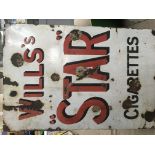 Vintage Wills "star cigarette" enamel sign