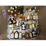 39 alcohol miniatures, mostly Whisky.