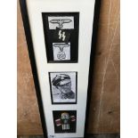 A framed German Drawing and badges - NO RESERVE