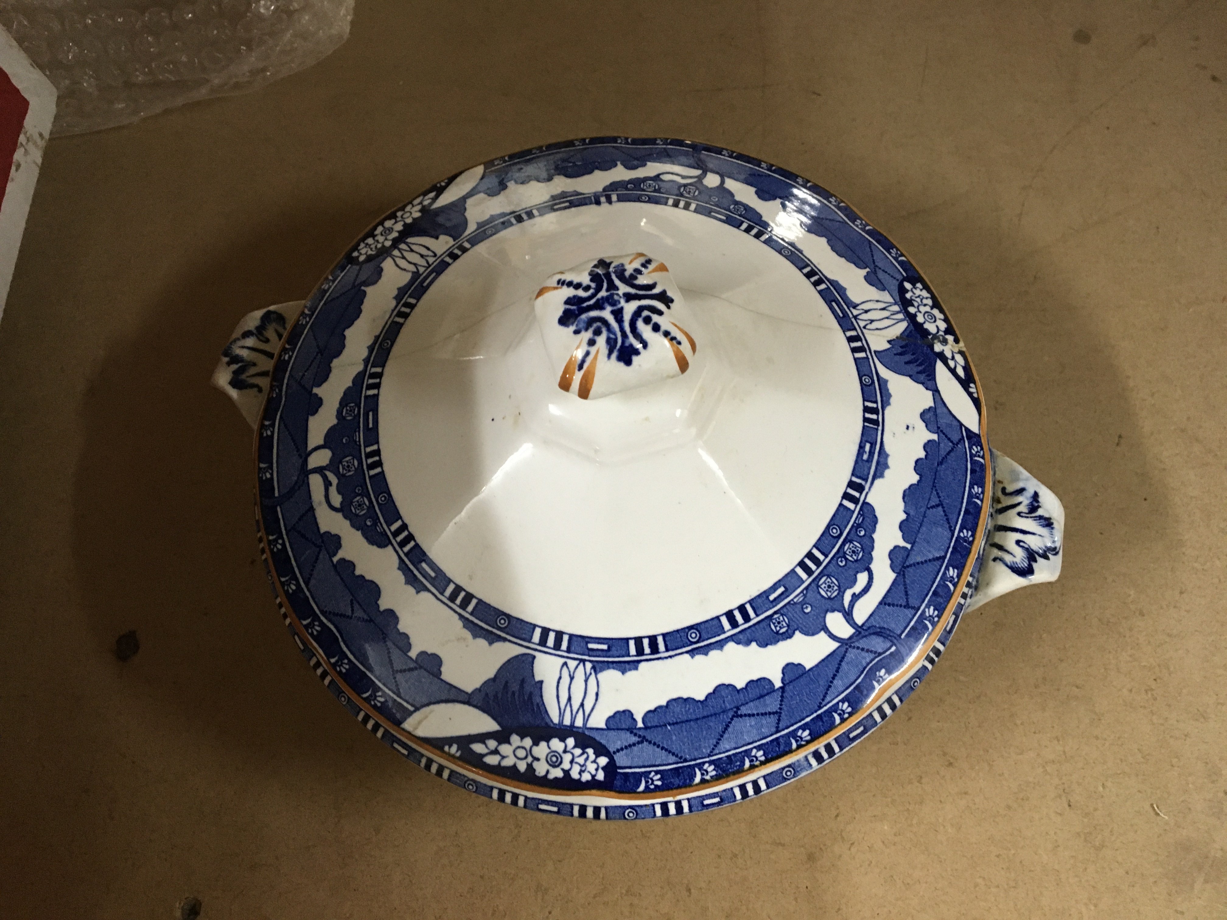 A Bristol blue and white dinner service.