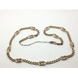 A 9ct gold necklace with open links, approx 27g.