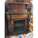 A Victorian mahogany cabinet the raised back with