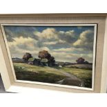 Two framed oil painting on canvas English rural sc
