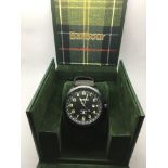 A boxed Barbour gents ex display watch with black