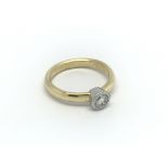 An 18ct gold and diamond 0.33ct solitaire ring, (M
