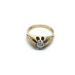 A 9ct gold solitaire diamond ring, approx 4g and a