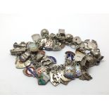 A silver charm bracelet, approx 92g.