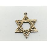 A 9ct gold star of David pendant, approx 2.3g.