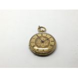 An 18ct gold Swiss key wind open face pocket watch