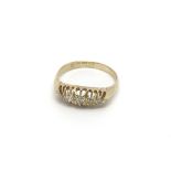A Victorian 18ct gold and 5 stone diamond Ring. (P