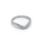 An 18ct white gold diamond wishbone ring, approx .