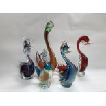 6 murano glass style figures