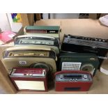 A collection of eight vintage Radios