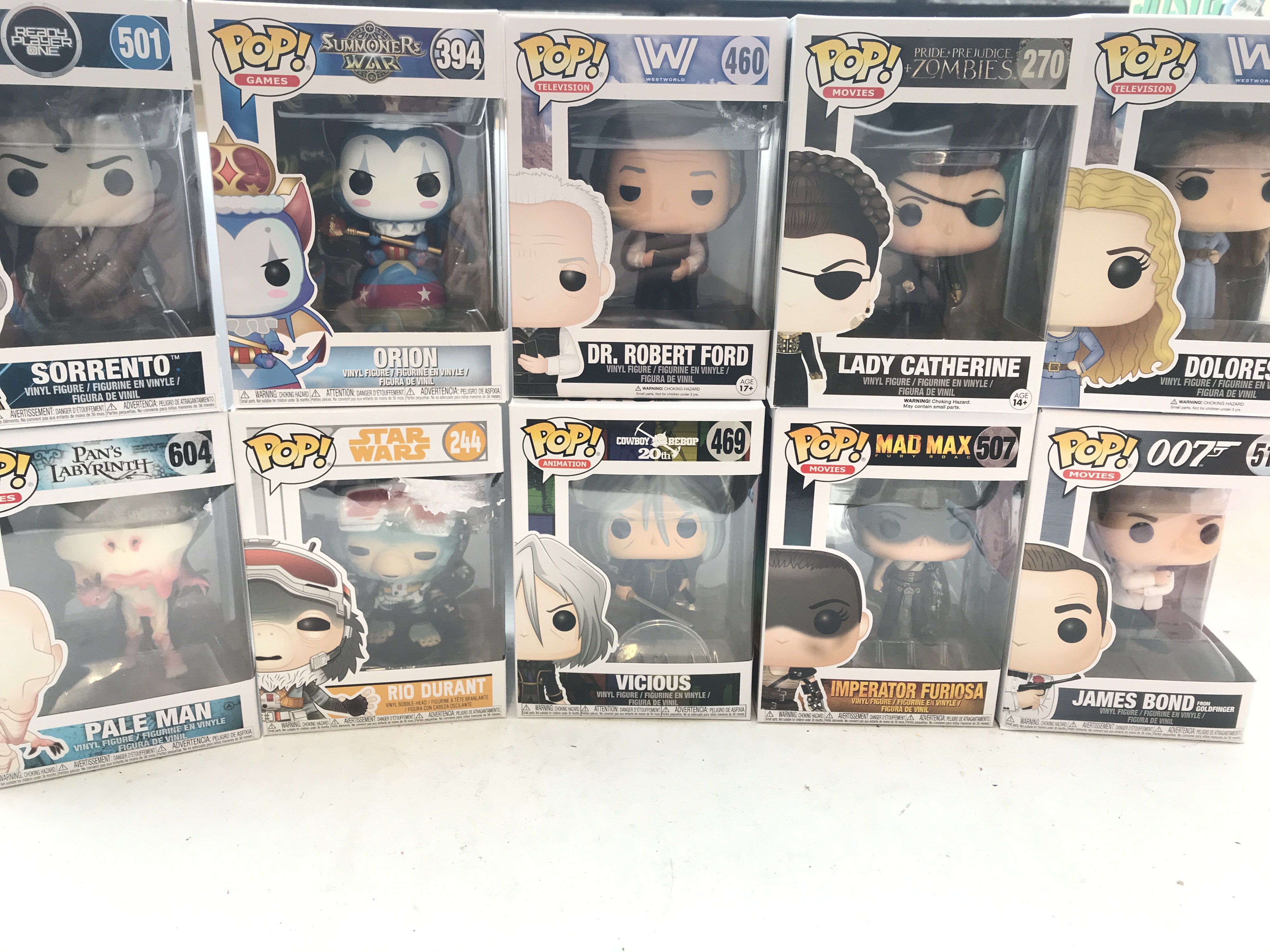 12 x Funko Pop figures. Boxed