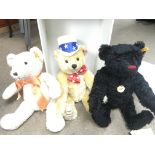 3 Steiff bears, one in a box