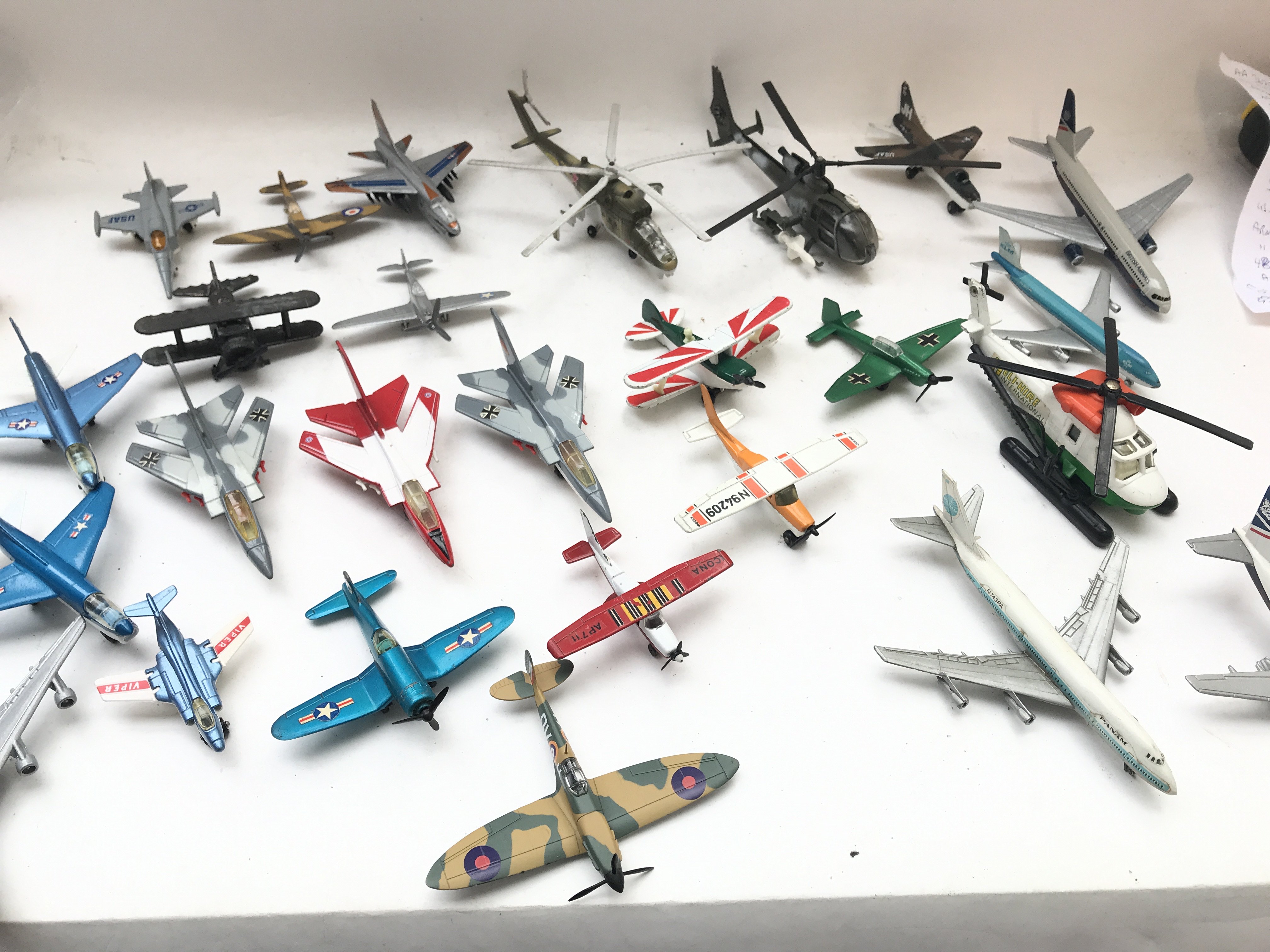 A Collection of die cast aircraft including a matc