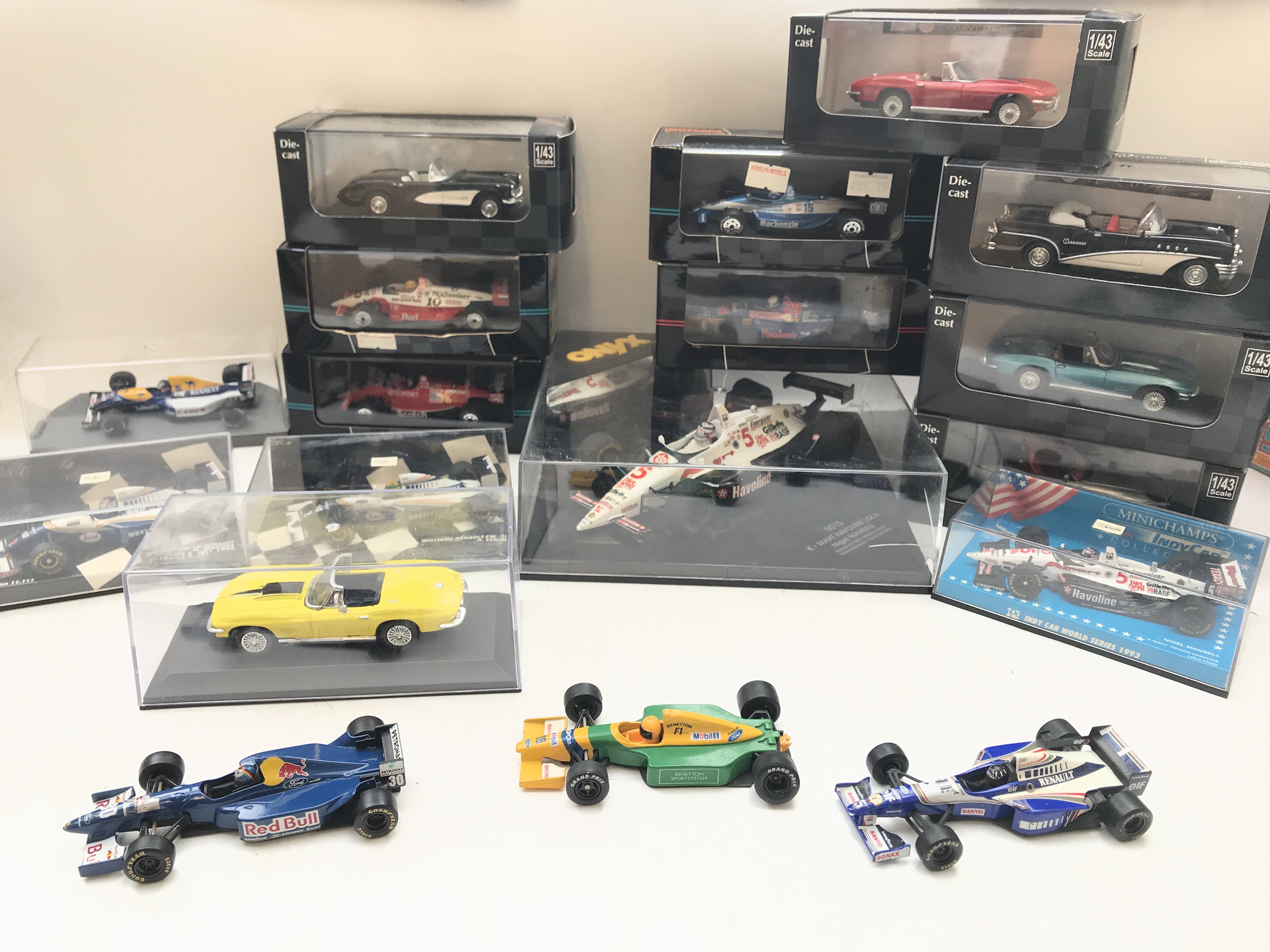 A Collection of F-1 cars and others, including Ony